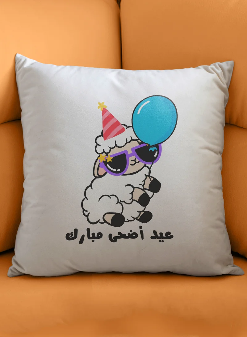 LOWHA Polyester Pillowcase Cushion Cover with Eid Adha Mubarak Design